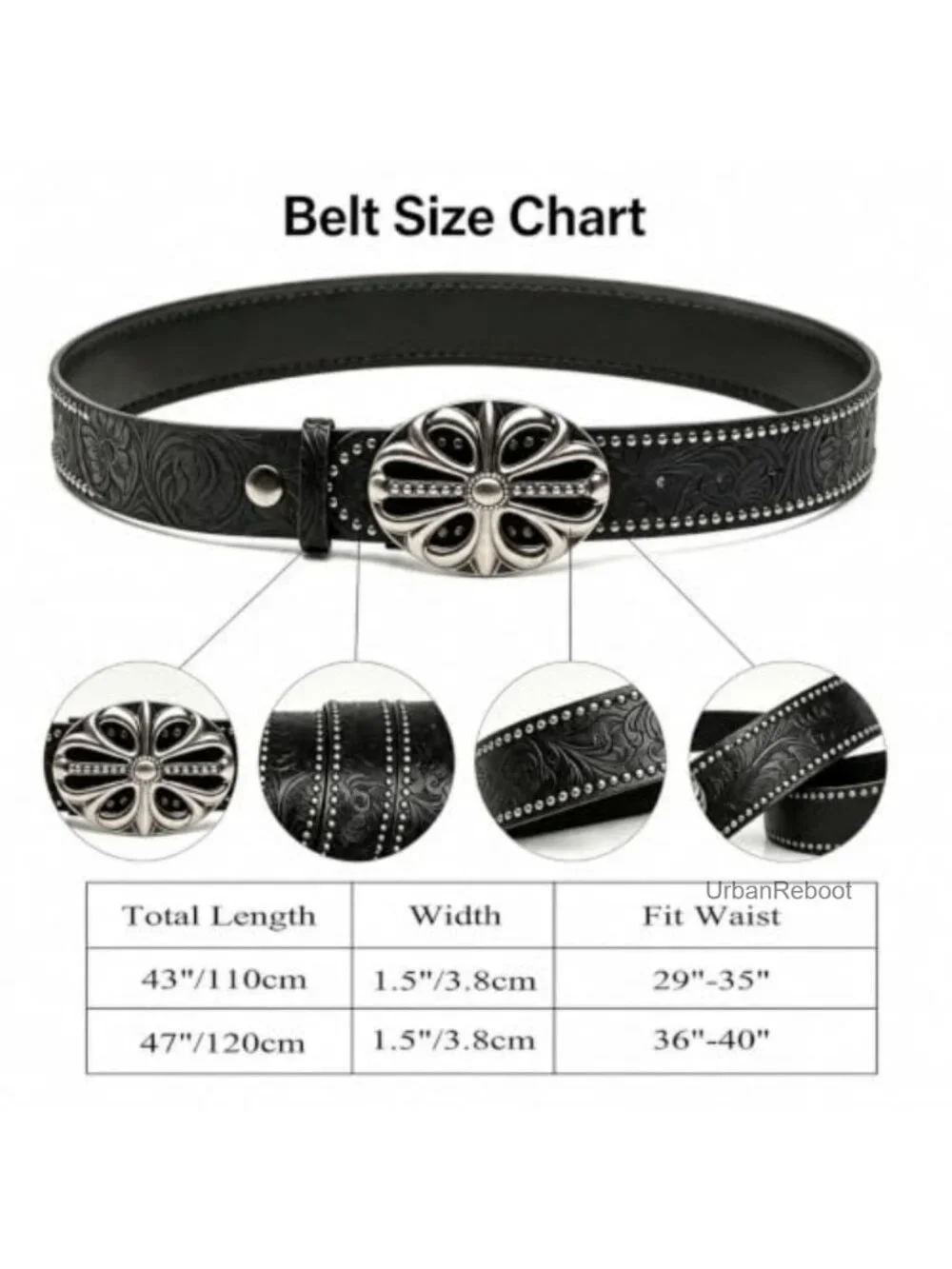 Studded PU Leather Belt for Y2K Gothic Punk Western Outfits